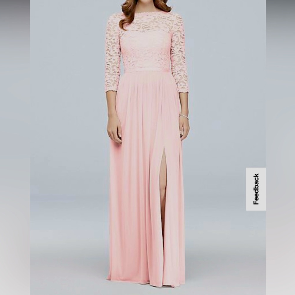 Bridesmaids/Formal Dress. Size 14. Color Petal, a light pink